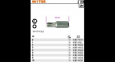 Beta Torq-Set Schroefbit 1/4" GR4 (25mm)
