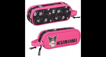 Safta Kuromi dubbele schooltas, zwart en roze