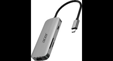 Acer 7-in-1 – Docking Station – Laptop – USB-C – 4K HDMI – Plug & Play - Zilver
