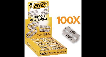 BIC Chrome Platinum Double Edge Razor - Scheermesjes - Platinum coating - Scheermes - 100 Stuks