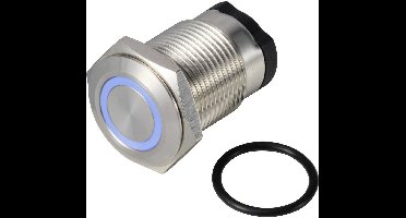 TRU COMPONENTS TC-13224156 ONPOW6316F-10E/Q/B/12V/S Druktoets 36 V DC/AC 2 A 1x uit/(aan) Moment Blauw IP65 1 stuk(s)