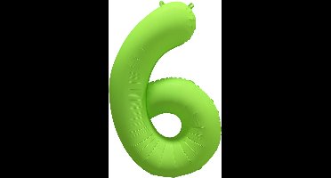Riethmüller - Folieballon cijfer 6 - neon groen - 86 cm