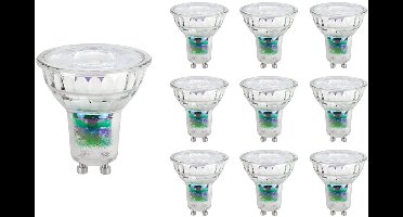 Spectrum LED Lamp GU10 - 2.5W - 230V - 460 Lumen - 4000K Neutraal Wit - Ø50mm - Voor Werkverlichting, Spiegelkast of Garage - 10 stuks