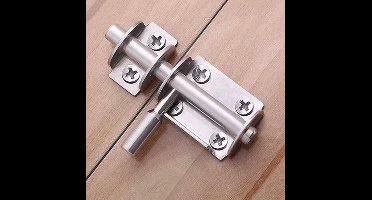 TLVX Sterke RVS Deurvergrendeling Zilver – Schuifslot – Toilet Vergrendelen – Poort slot – Deur Beveiligen – Kastdeur – Deurslot – Gesp – Deurbeugel – Tuindeur – Meubel – Schuur – Raam – Kast – Lade – Schuifdeur – Garage – Roestvrij Staal