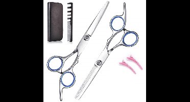 Kappersset met 2 scharen, kam en haarclips 6-delig