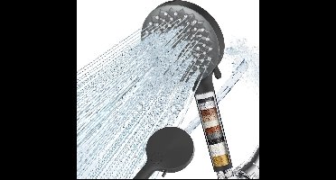 Boraboi® Zwarte handdouche met 7 standen en 20-laags filter voor een zuivere douche