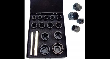 Falon-Tech Set Schroefdoppen Verwijderen 9-27mm - 15 Delig