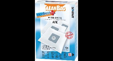 CleanBag stofzuigerzakken 4 stuks - Geschikt voor AFK PS1200 - Bestron AS1300 - Moulinex Boogy - Rowenta Booly - SMC Beetle Kever - Tornado Coco - Ufesa Moosy - Inclusief 1 filter - Alternatief