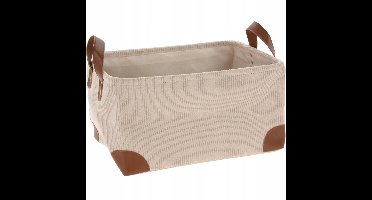 Opbergmand van corduroy met handvatten - 36x26x19 cm