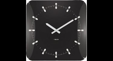 Karlsson - Wandklok Sucinto Dome Vierkant - Zwart