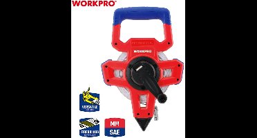 WORKPRO WP263004 Meetlint op Haspel 50 m – Fiberglass – Professioneel