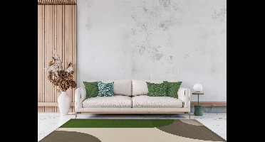 Mazovia Tapijt Wit Modern Geometrisch - Woonkamer - Rechthoek Voeten Vloerverwarming OEKO-TEX® Certificaat Zacht - Ecru Grafiet - 200 x 300 cm