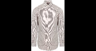 Steppin' Out Overhemd Streep Bruin - Maat M - Heren