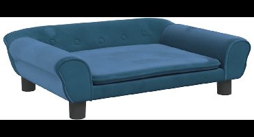 vidaXL - Kinderbank - 70x45x26 - cm - fluweel - blauw