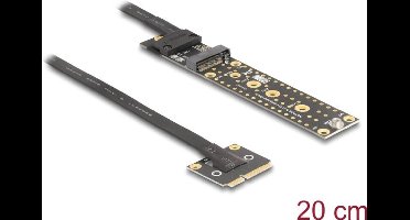 Delock Adapter Mini PCIe Stecker zu M.2 Key M Buchse mit Kabel 20 cm (81501)