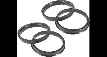 Centreerringen set 65,1-72,56 mm zwart - 4 stuks, afstandsringen, universeel