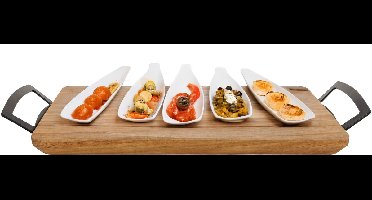 Cosy & Trendy Serveerplank - acacia hout - 33 x 20 cm - borrelplank/kaasplank - tapas plank