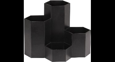 WEDO Pennenbakje HONEYCOMB, 4 vakken, PP, zwart