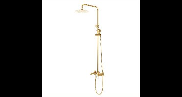 Doucheset – Regendouche – Douchekraan – Douchehouder – Douchekop – Geborsteld Goud – Wandmontage – Corrosiebestendig Metaal