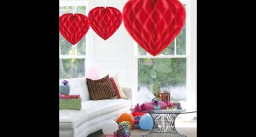 Folat - Honeycomb rood hart 30 cm