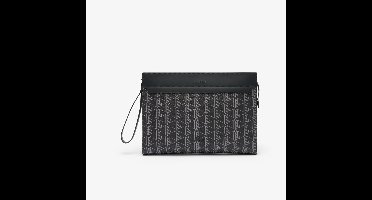 LACOSTE laptop hoes met laptopvak The Blend Computer Pouch Monogram Noir Gris zwart