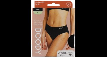Boody - Bamboe  Classic Bikinislip menstruatieondergoed - Zwart - Licht/Normaal (ca. 10 ml/2 tampons) maat M