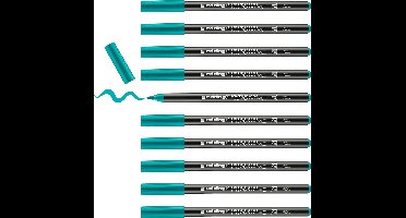 edding 4200 porseleinstift - turquoise - 10 pennen - penseelpunt 1-4 mm - viltstift voor het schilderen en decoreren van keramiek, porselein - vaatwasmachinebestendig, lichtechte inkt, sneldrogend