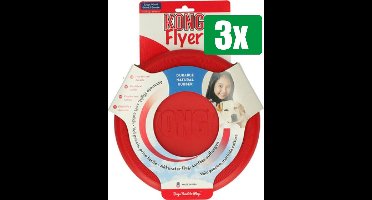 Kong Voordeelverpakking - 3 stuks - Flyer Frisbee Rood 23X23X3 CM
