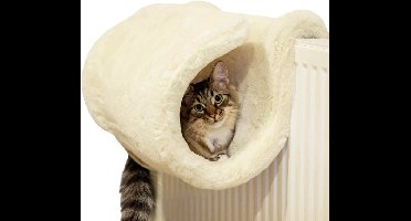 Rosewood Luxe kattenhangmat – kattenmand voor verwarming – Zachte Kunstbont Tunnel – Warm & Comfortabel Kattenhuis – Afneembaar & Wasbaar – 40×48×27 cm