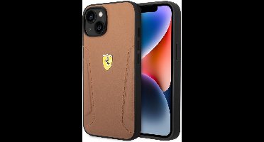 Ferrari Back Cover - iPhone 14 Plus & 15 Plus - Gold / Yellow - Schokabsorberende Randen