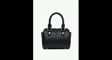 S&E Vintage Lychee Textuur Tas – Elegant & Klassiek - Zwart