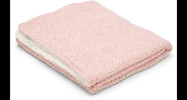 Gebreid ledikantdeken - Fleece - Roze - Essentials