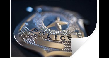 Muurstickers - Sticker Folie - Politie insigne - 30x20 cm - Plakfolie - Muurstickers Kinderkamer - Zelfklevend Behang - Zelfklevend behangpapier - Stickerfolie