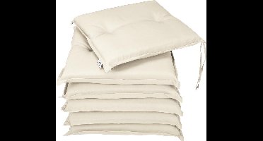 Detex Stoelkussens 6 stuks - Buiten Waterafstotend 43x39x5cm - Creme