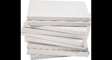 Gespannen canvas, D: 1,6 cm, afm 18x24 cm, 280 gr, wit, 40 stuk/ 1 doos