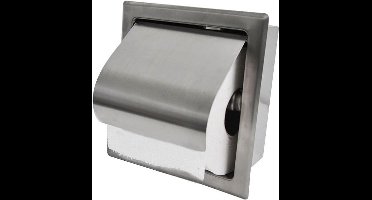 Wiesbaden Sunk Inbouw Toiletrolhouder met Klep - RVS