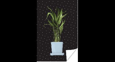 Poster Planten - Bloempot - Stippen - 20x30 cm