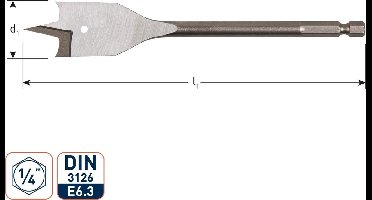 Rotec Speedboor met 1/4 inch. Bitaansluiting  30 x 152 mm