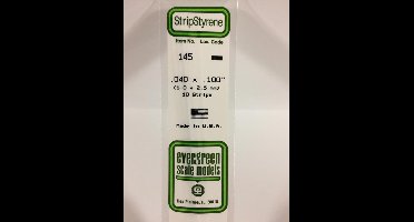 Evergreen Modelbouwdecoratie - 145 Strip 1,0mmX2,5mmX35cm - 10 stuks Styreen