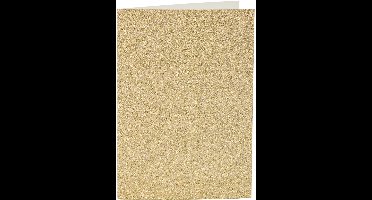 Kaarten en enveloppen, afmeting kaart 10,5x15 cm glitter, 120+250 gr, goud, 4 set