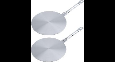 Set van 2x stuks RVS inductie adapterplaten 24 cm - Kookplaat beschermer/adapter