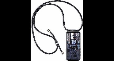 Ntech Hoesje Geschikt voor Huawei P30 Pro Anti Shock Transparante hoesje met Verstelbaar Celebrity Draagriem