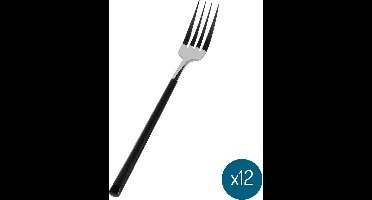 Bama Vork Nara Silver – Black – 12 Stuks