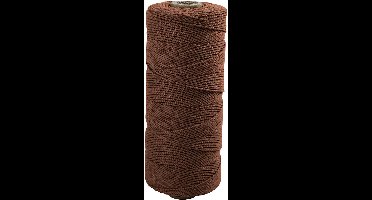 Macramé koord, L: 315 M, dikte 1 mm, Dunne kwaliteit 12/12, bruin, 220 gr/ 1 bol
