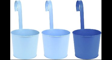 Esschert Design bloempot met haak blauw (1 stuk) assorti