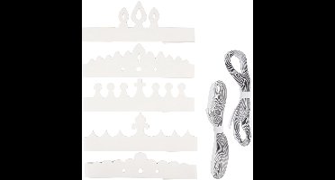 Kronen, H: 10-16,5 cm, L: 60 cm, 230 gr, wit, 50 stuk/ 1 doos