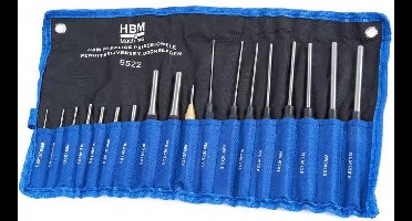 HBM 18-delige PROFI penuitdrijverset, doorslagen