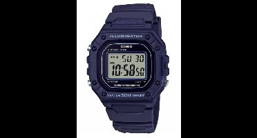CASIO W-218H-2AVEF Casio Collection Horloge - Kunststof - Blauw - Ã˜ 36x43 mm