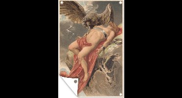 Tuinposter - Tuindoek - Tuinposters buiten - Een illustratie van de adelaar die Prometheus aanvalt - 80x120 cm - Tuin
