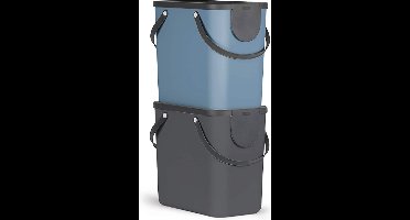 Rotho Albula afvalscheiders - set van 2 - 25L - zwart/blauw